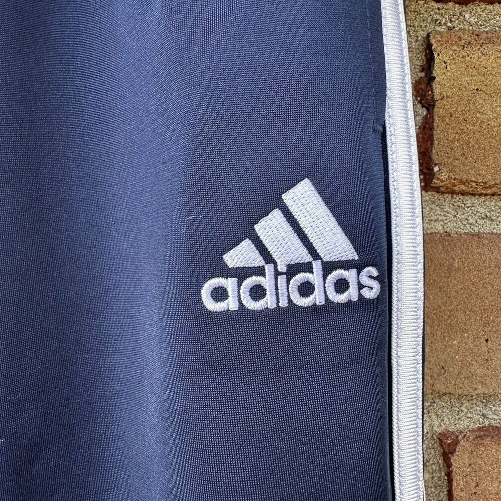NEW Adidas Iconic Tricot Jogger Track Pants Boys XL 18/20 Navy Blue 3 Stripe - Picture 3 of 13